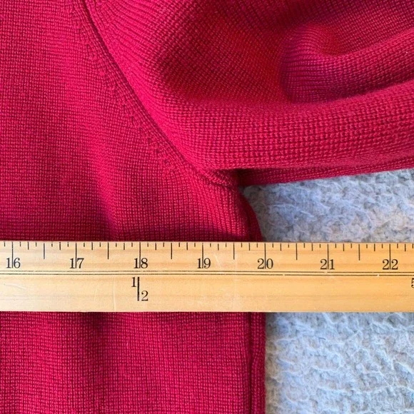 Talbots Dark Red Merino Lady Cardigan Sweater, Large - Picture 5 of 7